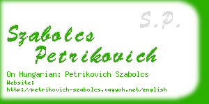 szabolcs petrikovich business card